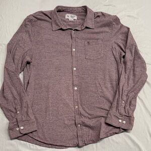 Original Penguin Men's Heathered Purple Button-Down Shirt